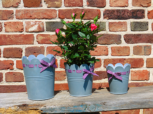 Utspann: home - Topf / Übertopf aus Eisen verzinkt - mittel im